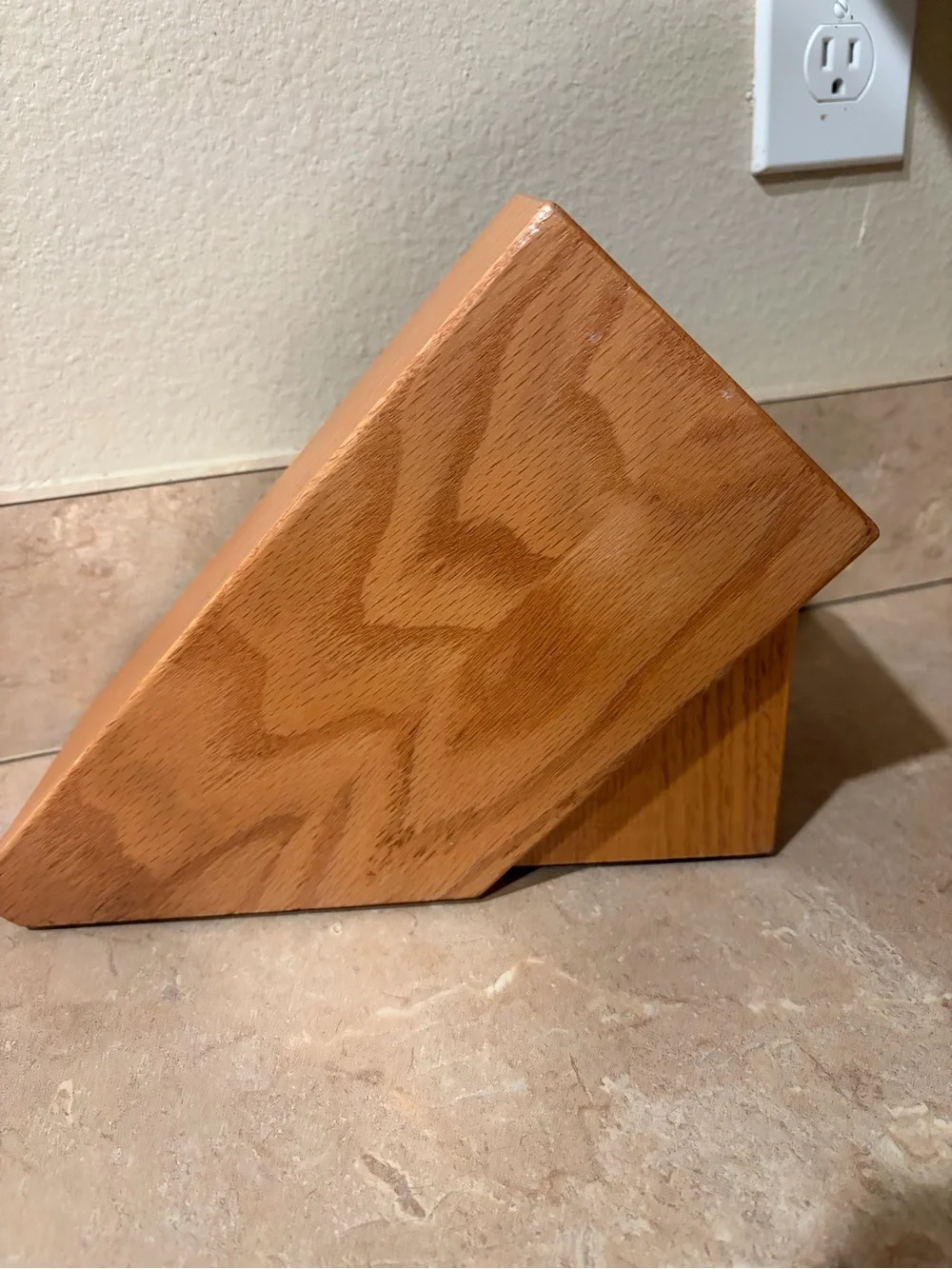 CUTCO Wood Block 7 Slot Galley Set Oak Made in the USA BLOCK ONLY